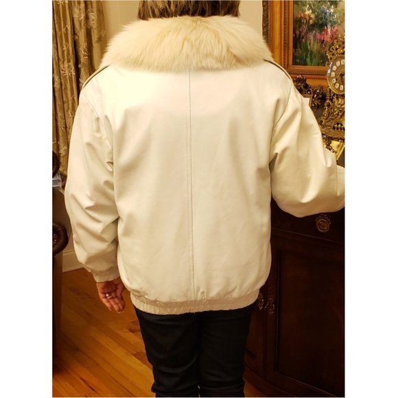RAJAC LIMITED Canada Women's Winter Leather & Fur Jacket Sz.-14 White - Picture 5 of 8